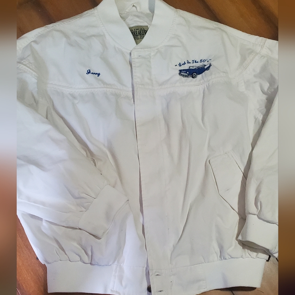 White Original Windbreaker Jacket Custom Designed… - image 1